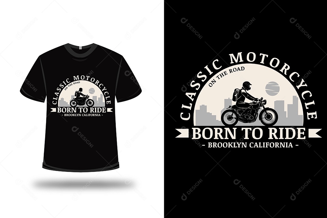 Camiseta Motocicleta Clássica Vetor EPS