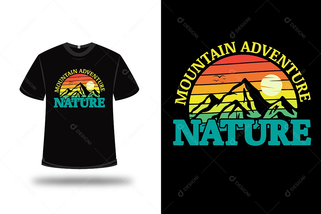 Camiseta Aventura na Montanha Vetor EPS