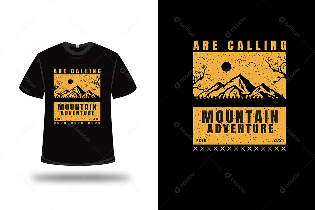 Camiseta Aventura na Montanha Vetor EPS