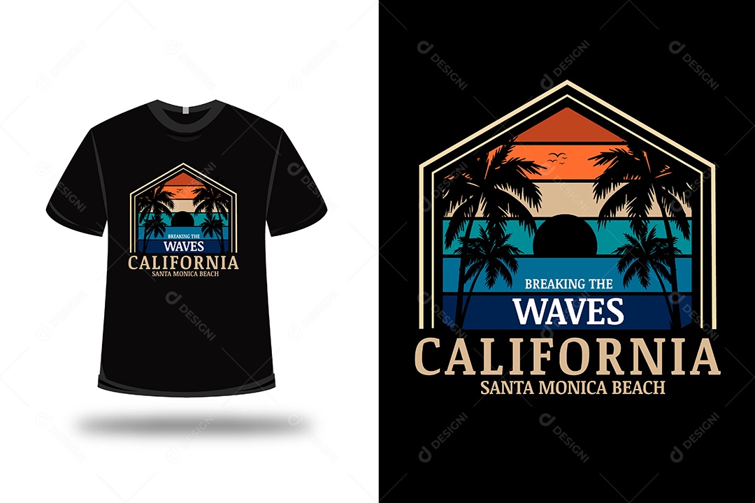 Camiseta  Quebrando as Ondas Vetor EPS