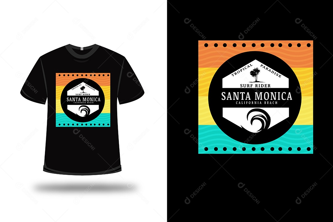 Camiseta Surfista de Paraíso Tropical  Vetor EPS