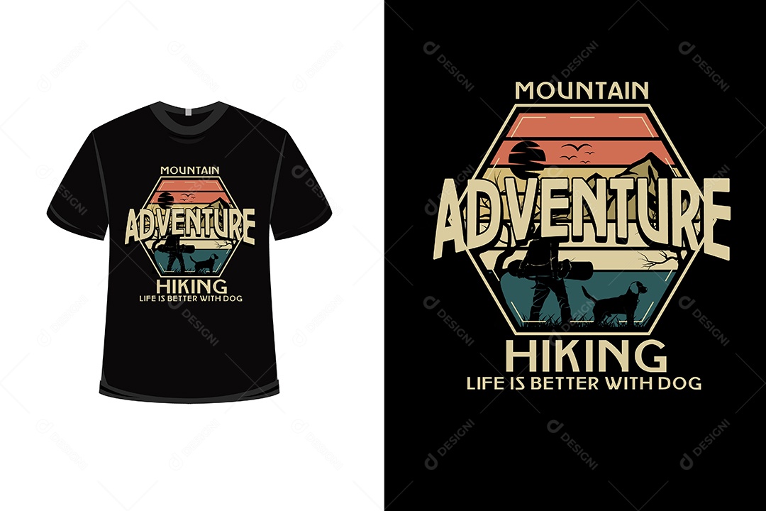 Camiseta  Caminhada de Aventura  Vetor EPS