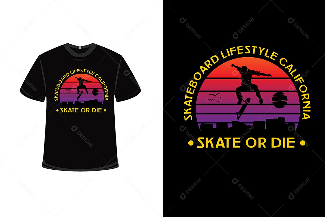Camiseta Patinar ou Morrer  Vetor EPS