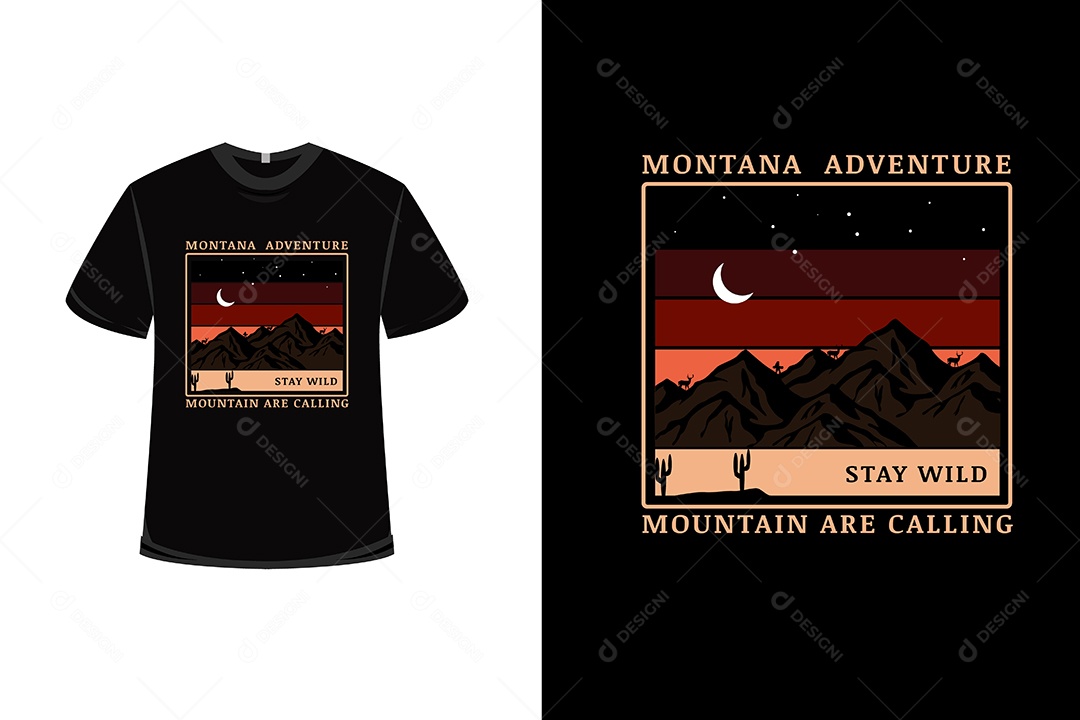 Camiseta Aventura em Montana  Vetor EPS
