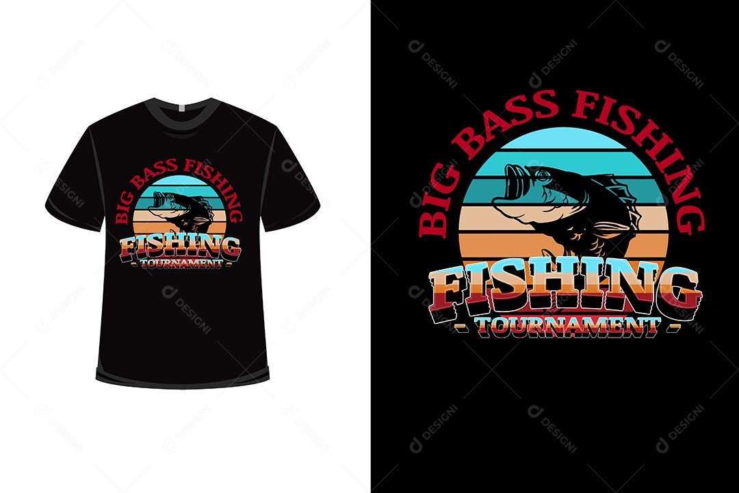 Camiseta Pesca de Robalo Grande  Vetor EPS