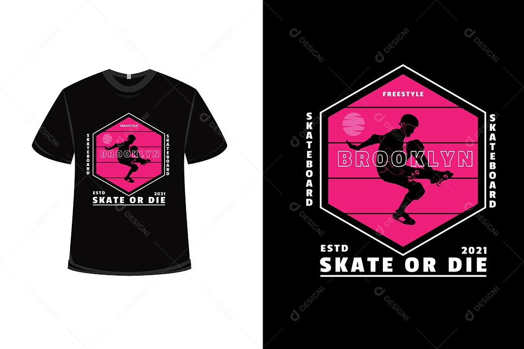 Camiseta  Patinar ou Morrer   Vetor EPS