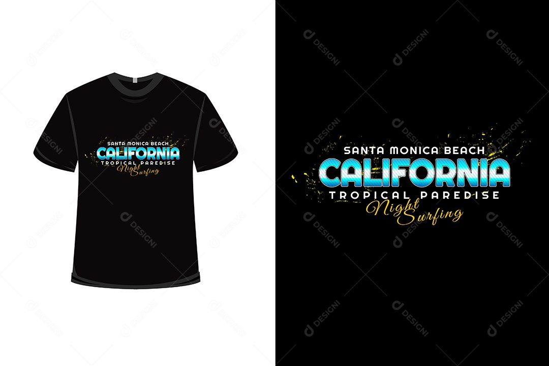 Camiseta Surf Noturno  Vetor EPS