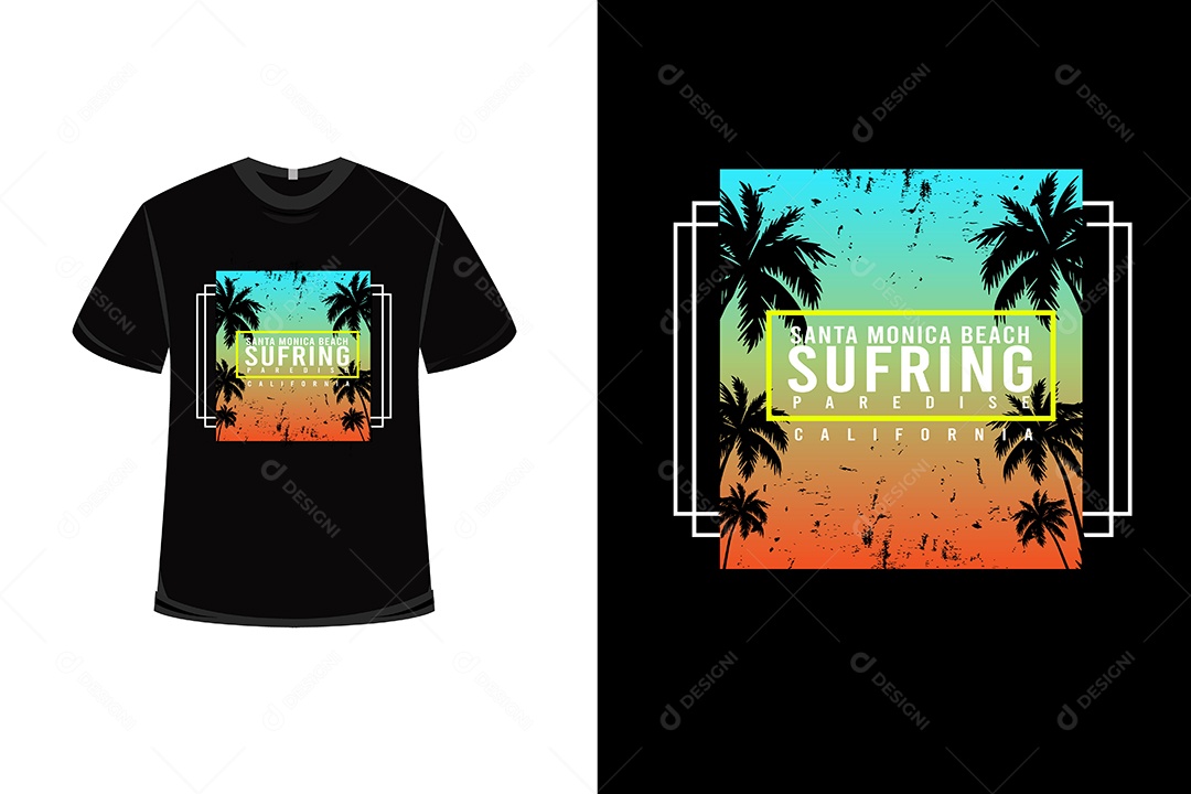 Camiseta Surfando  Vetor EPS