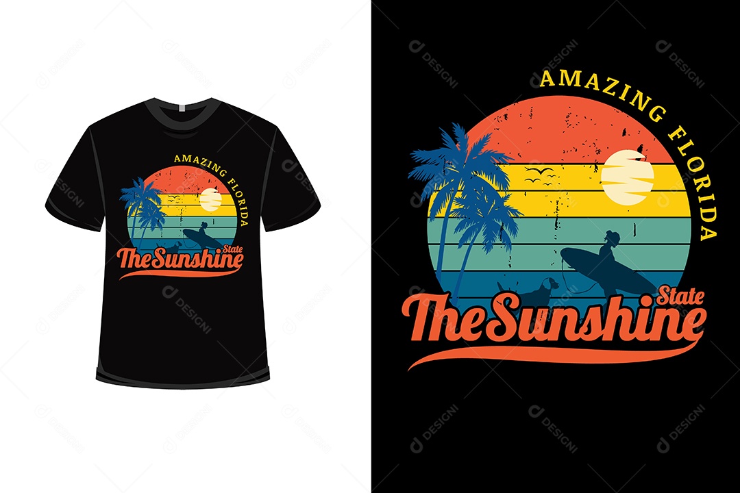 Camiseta  O Estado Ensolarado Vetor EPS