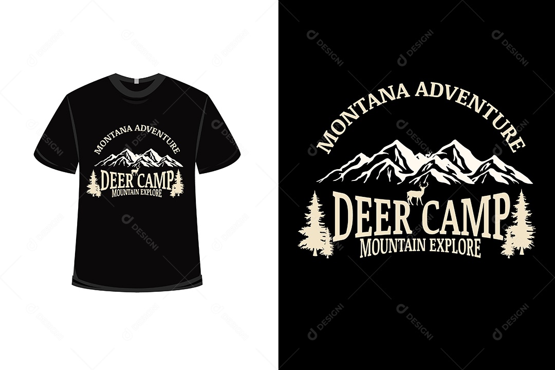 Camiseta Acampamento de Veados Vetor EPS