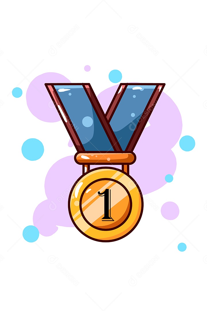 Medalha de Ouro Ilustração Vetor EPS + AI