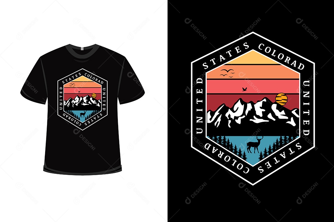 Camiseta  Estados Unidos Colorado Vetor EPS