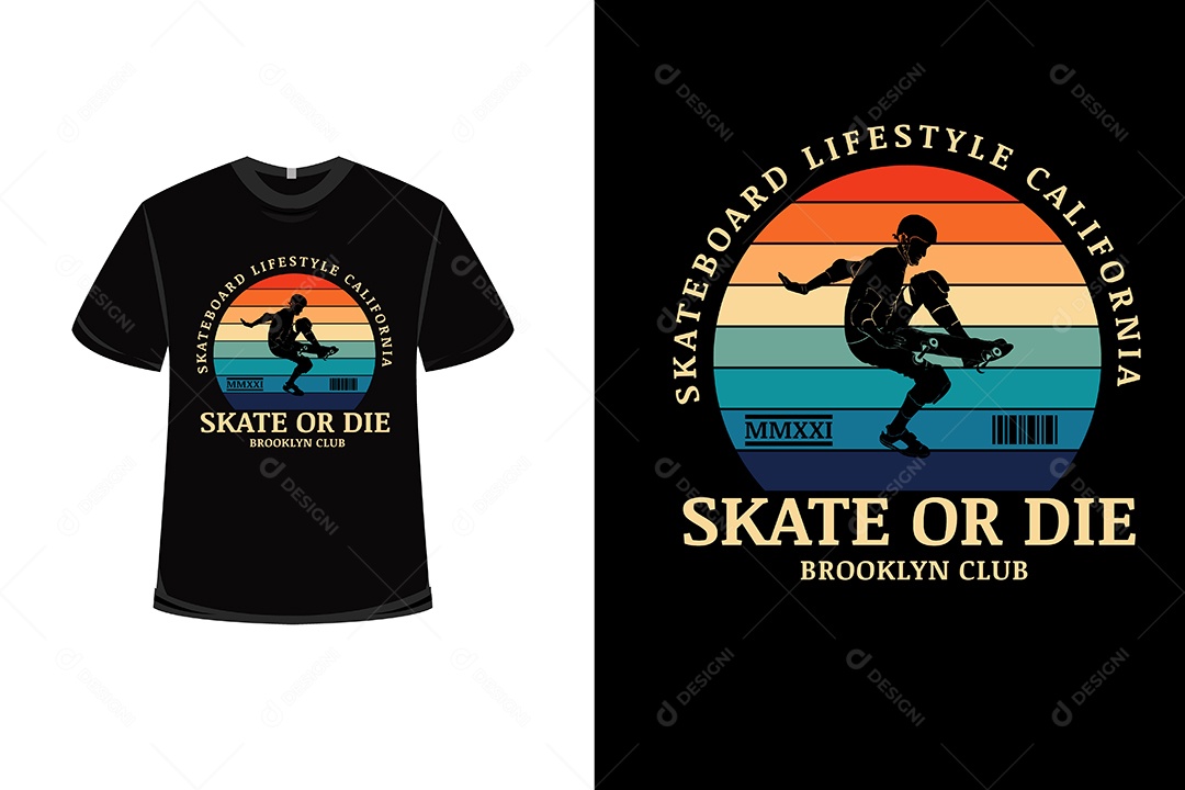 Camiseta Patinar ou Morrer  Vetor EPS