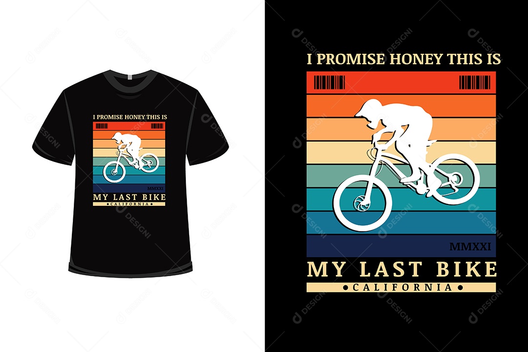 Camiseta Minha Última Bicicleta  Vetor EPS