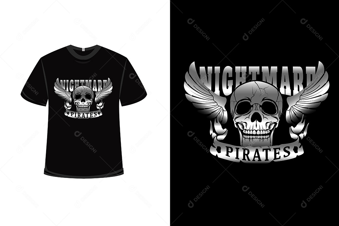 Camiseta Piratas do Pesadelo  Vetor EPS