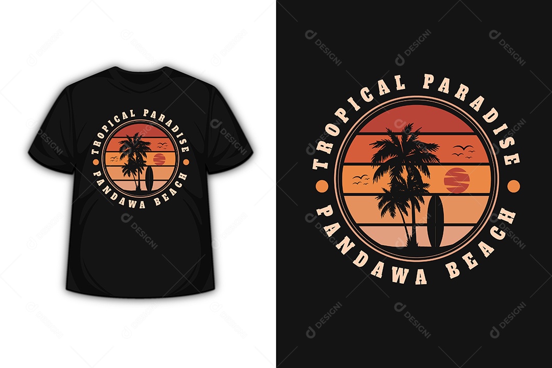 Camiseta Paraíso Tropical Vetor EPS