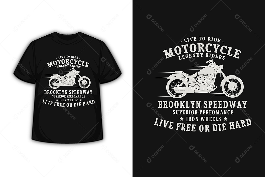 Camiseta Motocicleta Vetor EPS