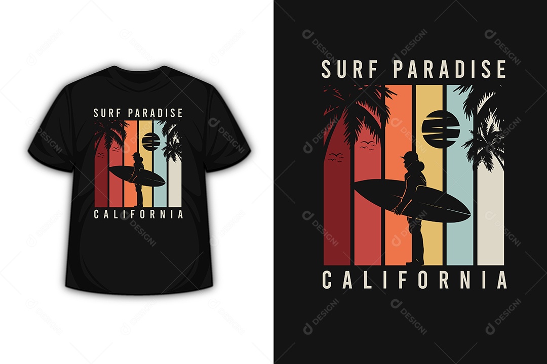 Camiseta Paraíso do Surfe Vetor EPS