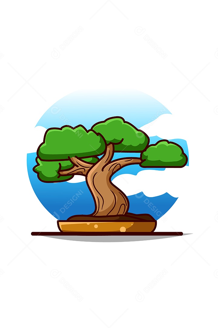 Bonsai Ilustração Vetor EPS + AI