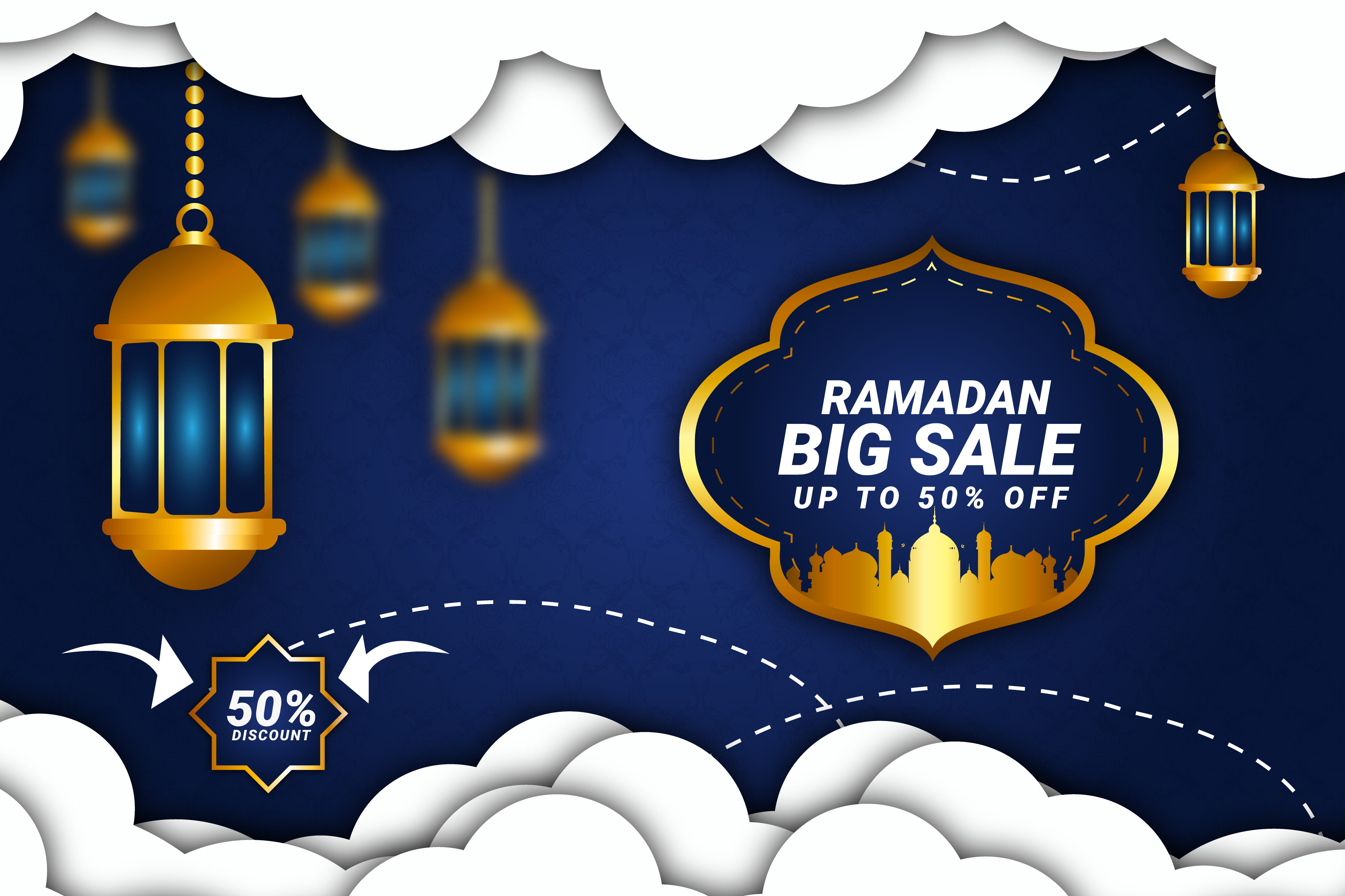 Grande Liquidação do Ramadã Vetor EPS Editável