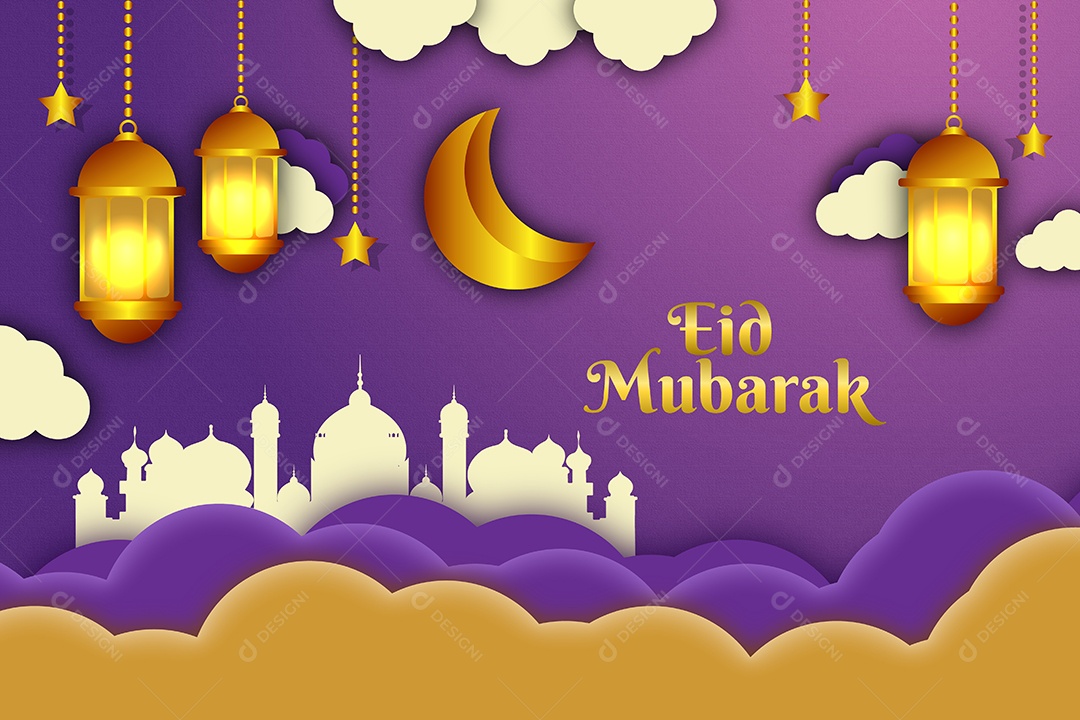 Feliz Eid Vetor EPS Editável