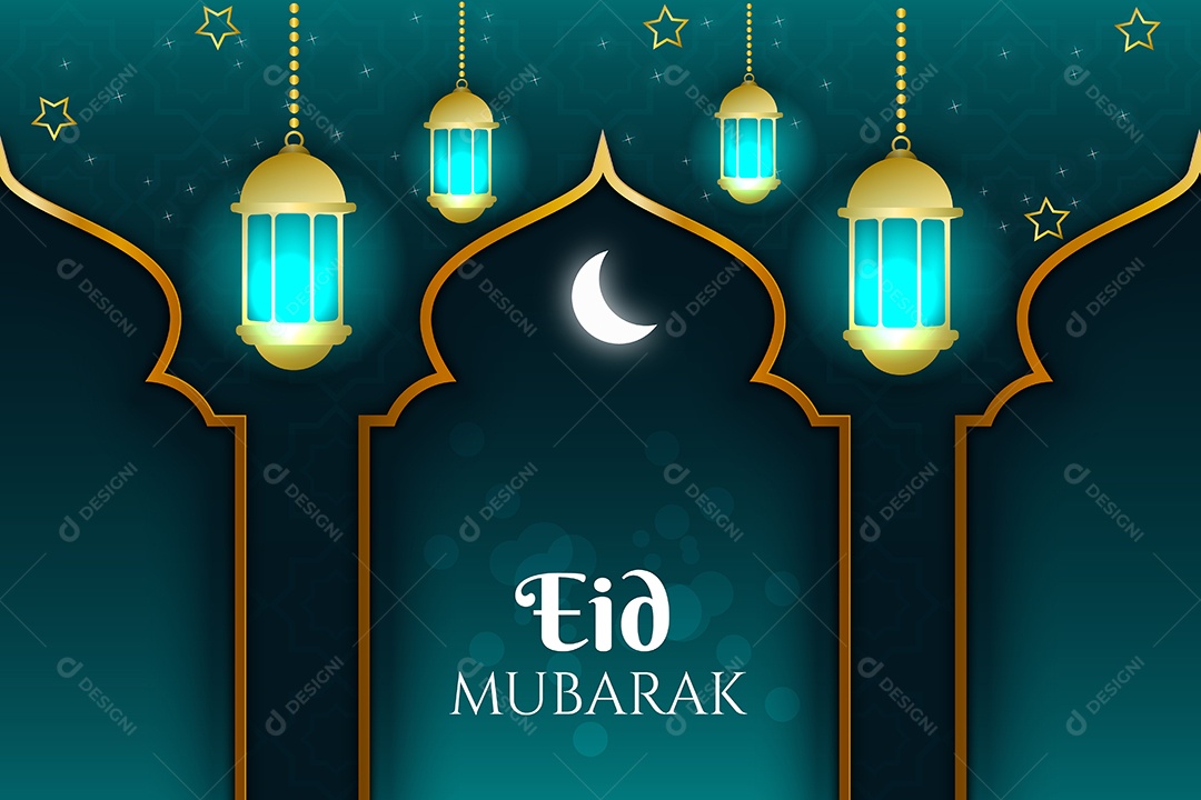 Feliz Eid Vetor EPS Editável