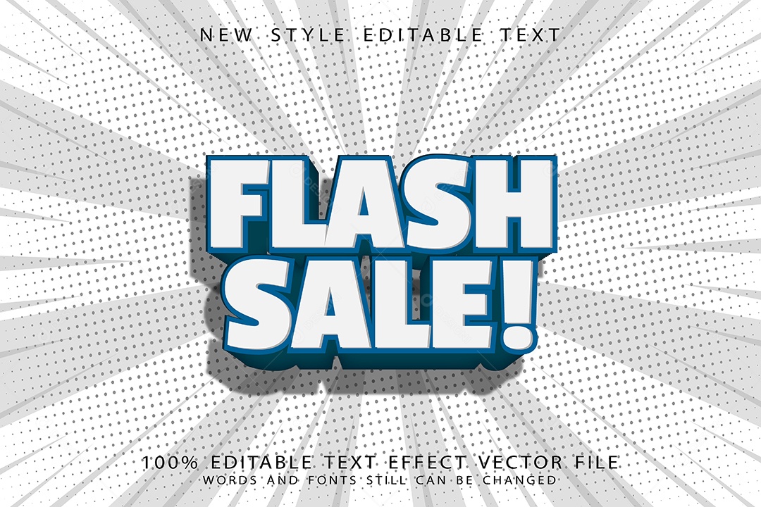 Efeito de Texto Venda Relâmpago Vetor EPS Editável