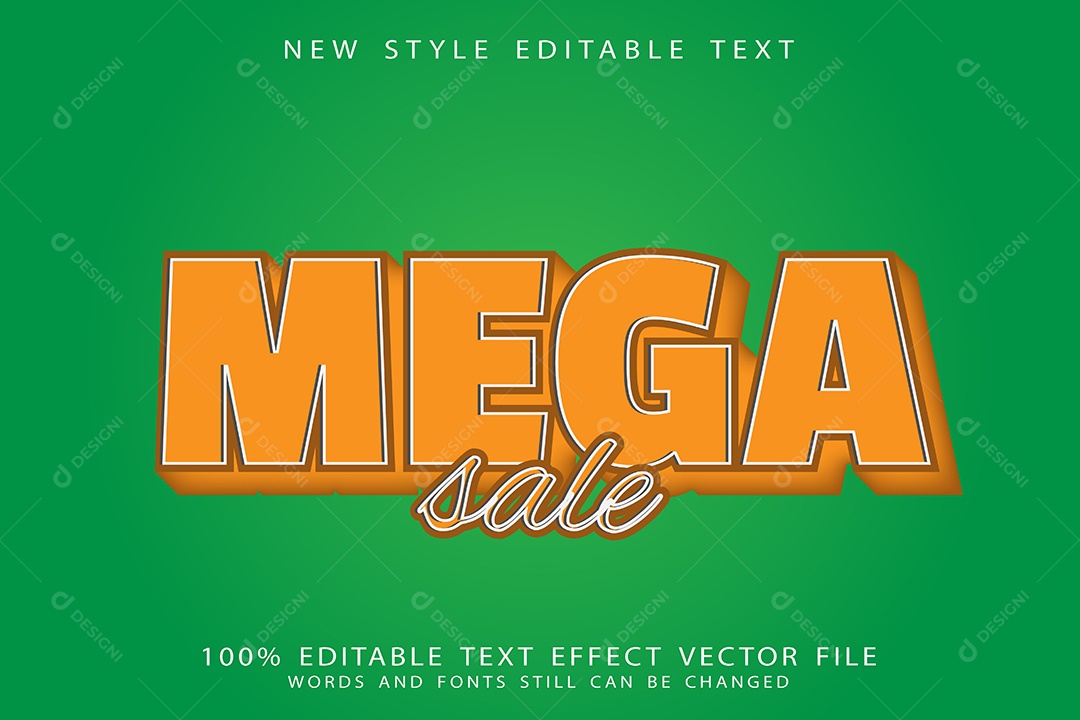 Efeito de Texto Mega Venda Vetor EPS Editável