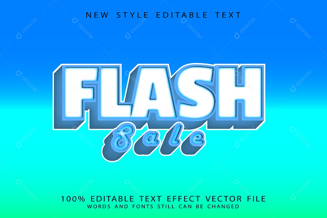 Efeito de Texto Venda Relâmpago Vetor EPS Editável