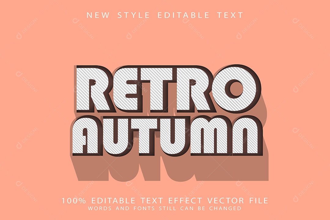 Efeito de Texto Outono Retrô Vetor EPS Editável