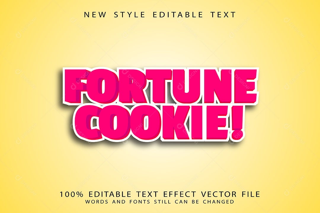 Efeito de Texto Biscoito da Sorte Vetor EPS Editável