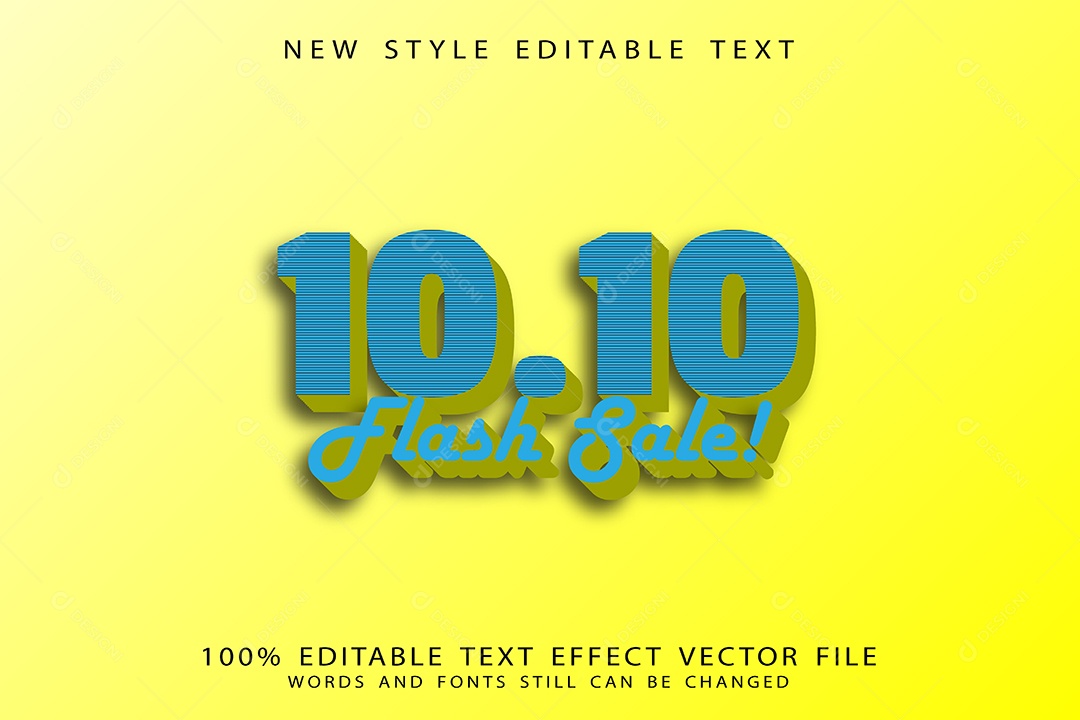 Efeito de Texto Venda Relâmpago Vetor EPS Editável