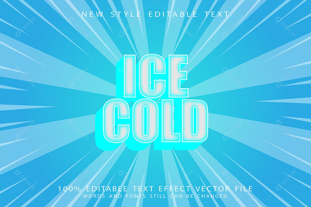 Efeito de Texto Gelado Vetor EPS Editável