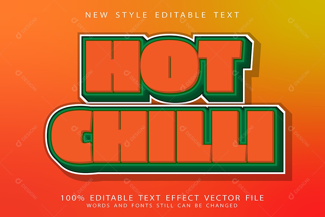Efeito de Texto Pimenta Picante Vetor EPS Editável
