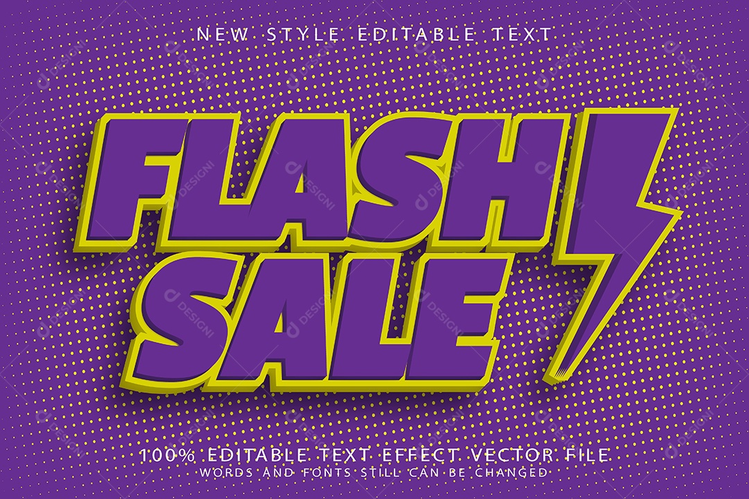 Efeito de Texto Venda Relâmpago Vetor EPS Editável
