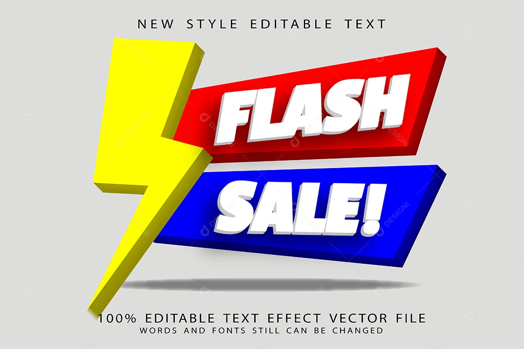 Efeito de Texto Venda Relâmpago Vetor EPS Editável