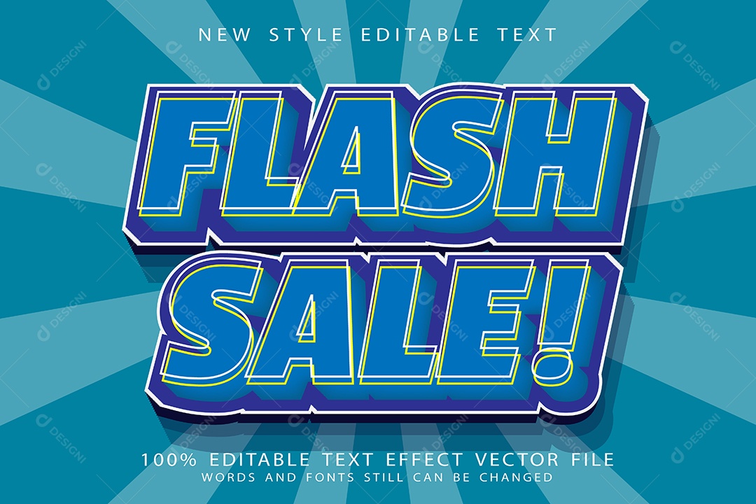 Efeito de Texto Venda Relâmpago Vetor EPS Editável
