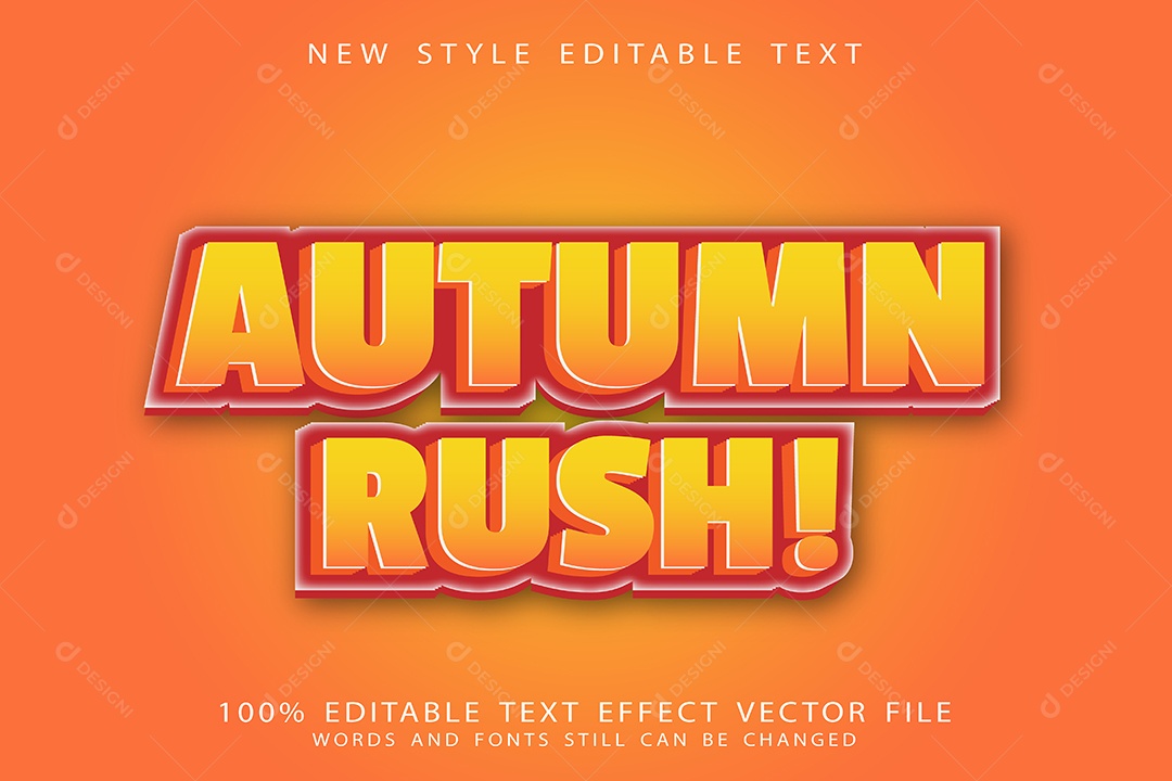 Efeito de Texto Corrida de Outono Vetor EPS Editável