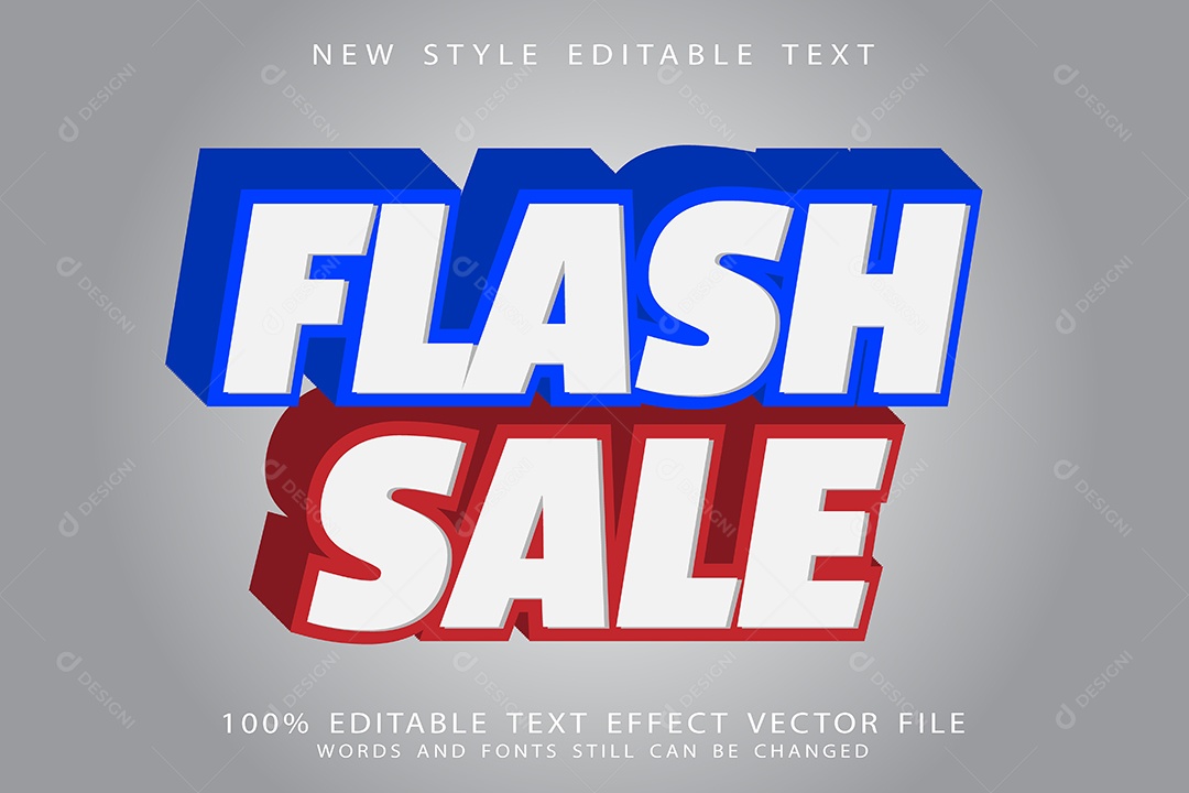 Efeito de Texto Venda Relâmpago Vetor EPS Editável