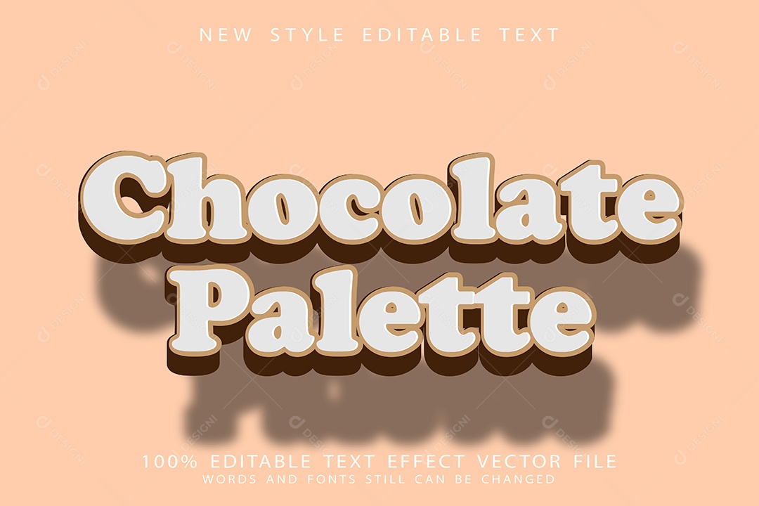 Efeito de Texto Paleta de Chocolate Vetor EPS Editável