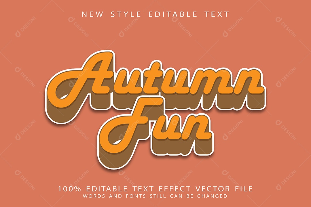 Efeito de Texto Outono Para  Vetor EPS Editável