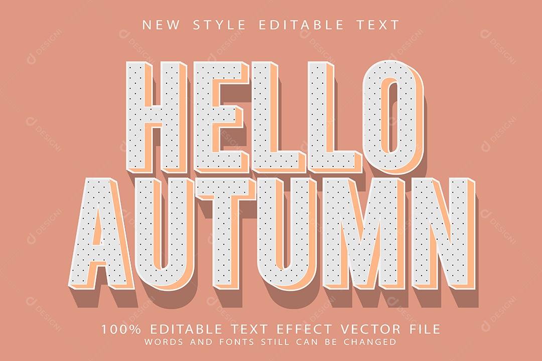 Efeito de Texto Olá Outono Vetor EPS Editável