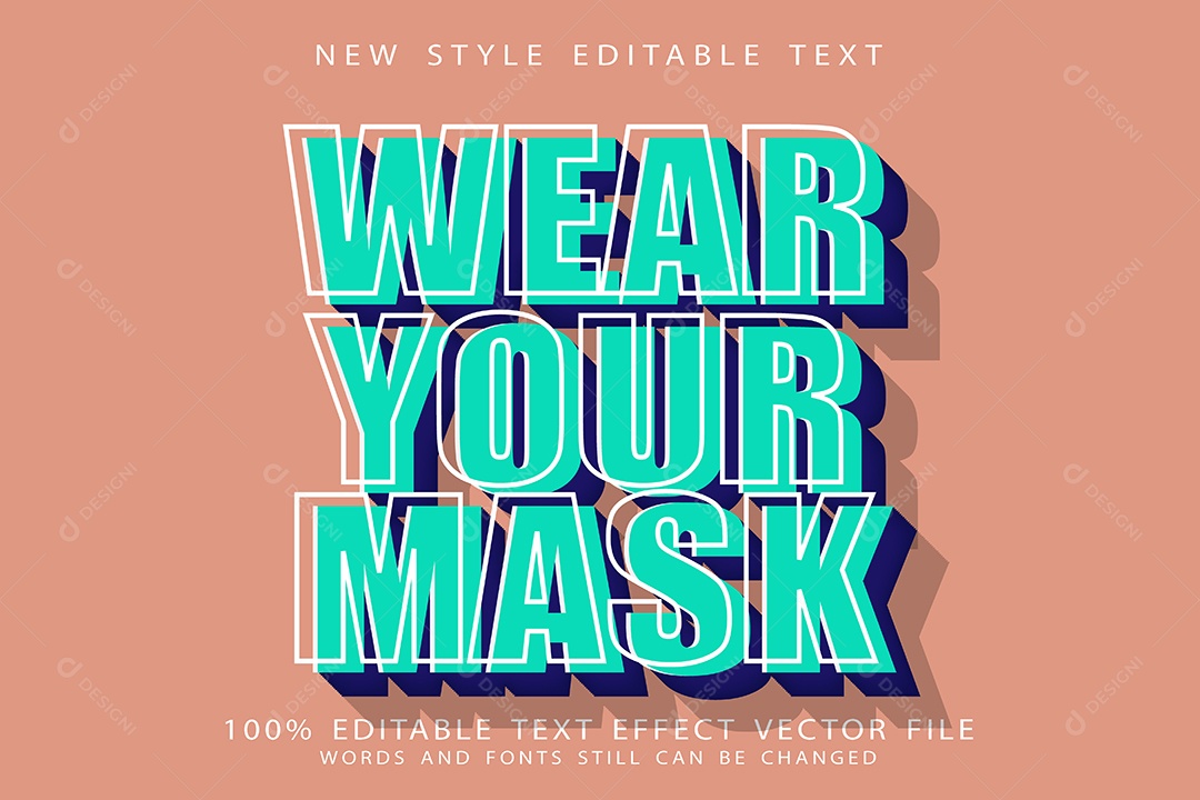 Efeito de Texto Use Sua Máscara  Vetor EPS Editável