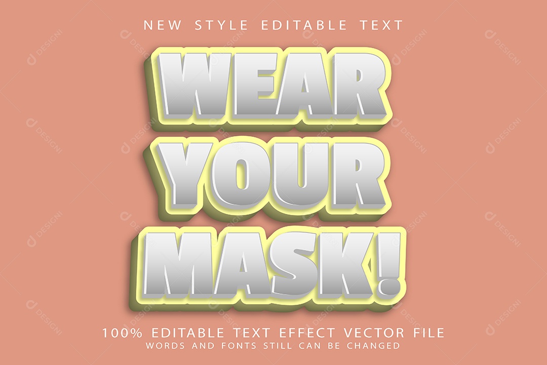 Efeito de Texto Use Sua Máscara Vetor EPS Editável