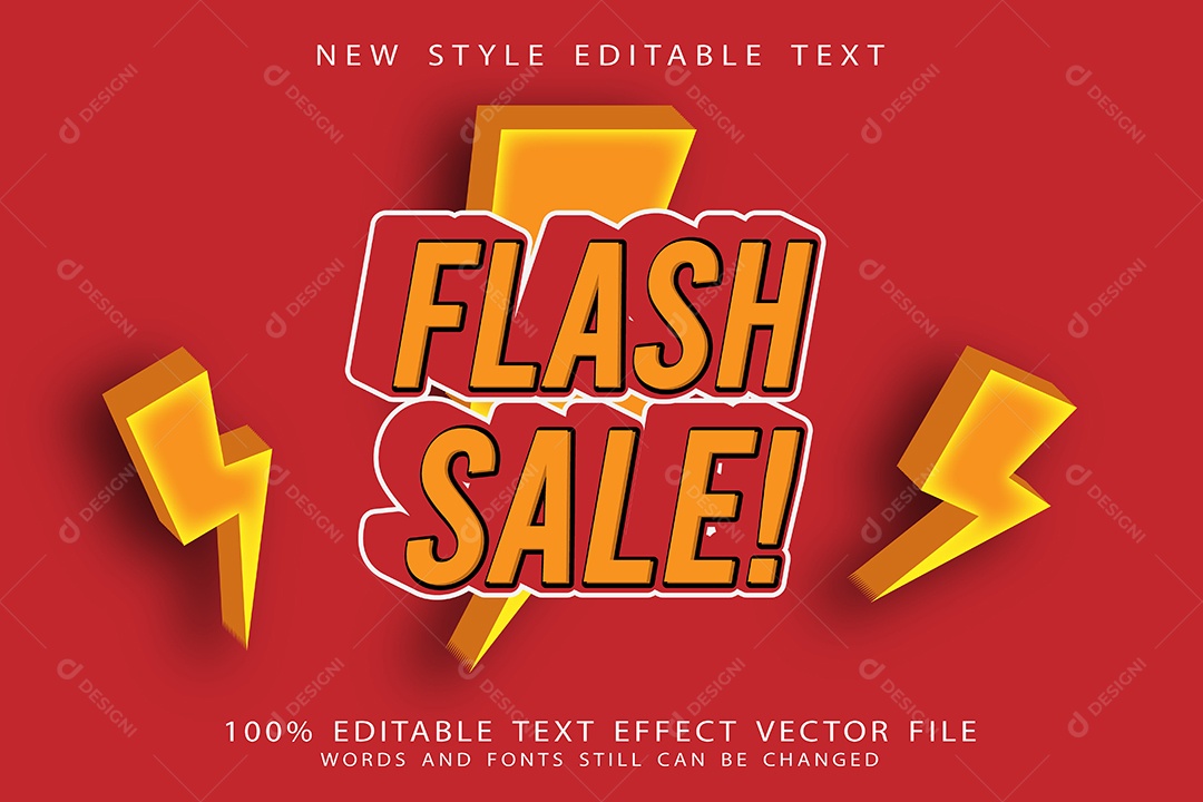 Efeito de Texto Venda Relâmpago Vetor EPS Editável