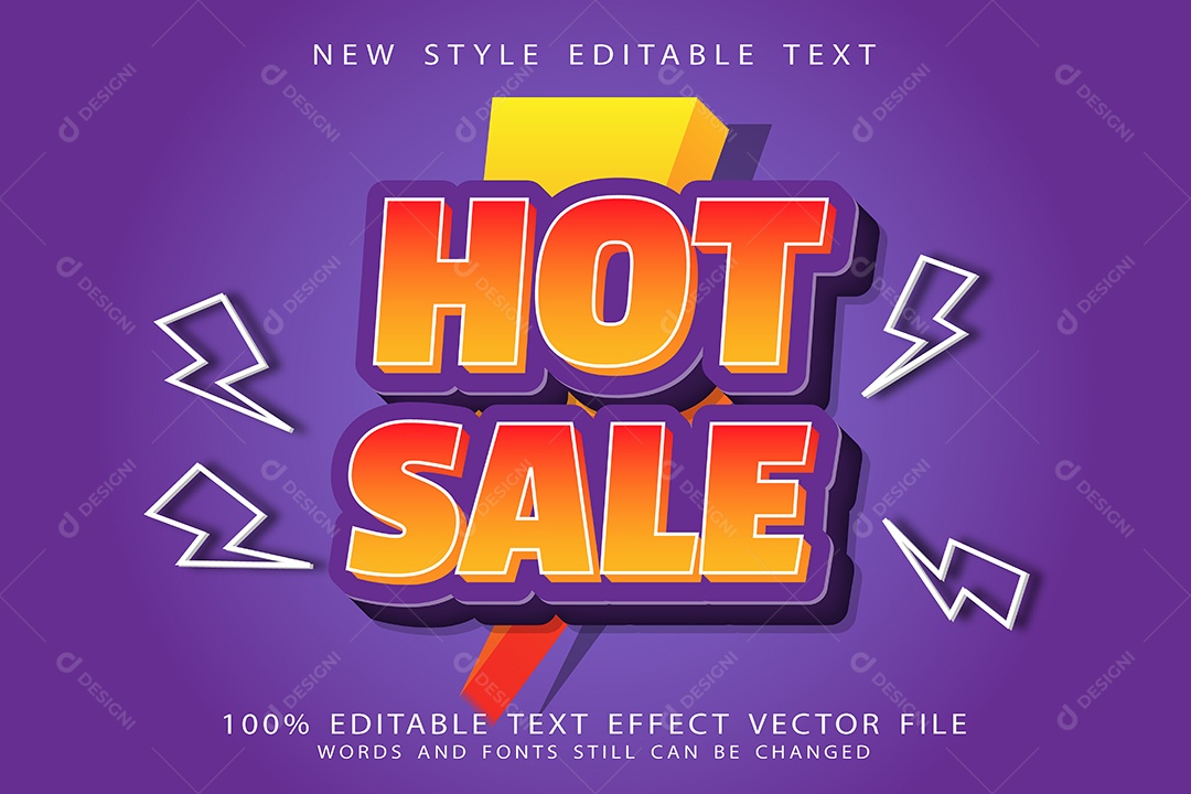 Efeito de Texto Venda Quente Vetor EPS Editável