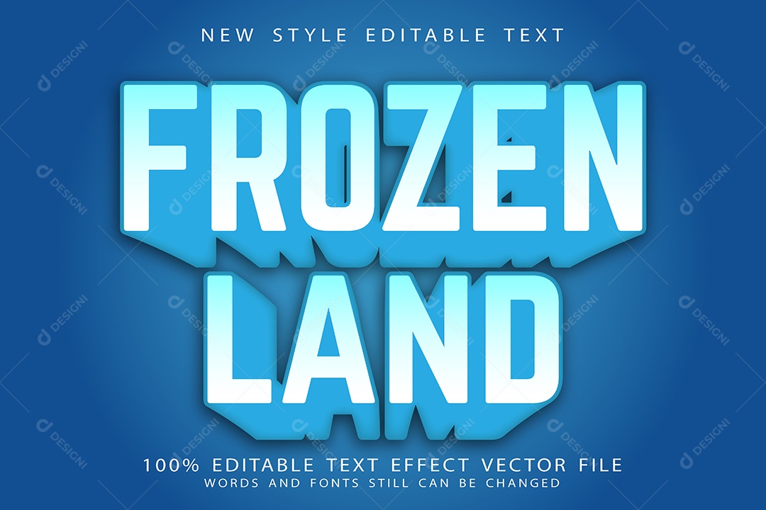 Efeito de Texto Terra Congelada Vetor EPS Editável