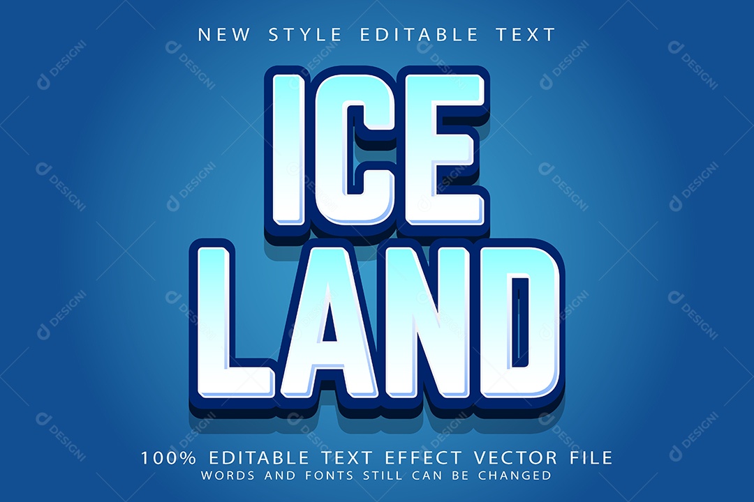 Efeito de Texto Terra de Gelo  Vetor EPS Editável