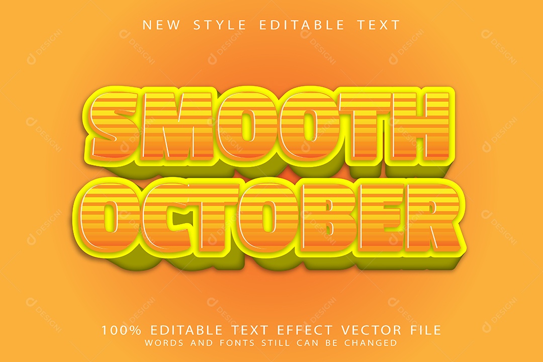 Efeito de Texto Outubro Suave  Vetor EPS Editável