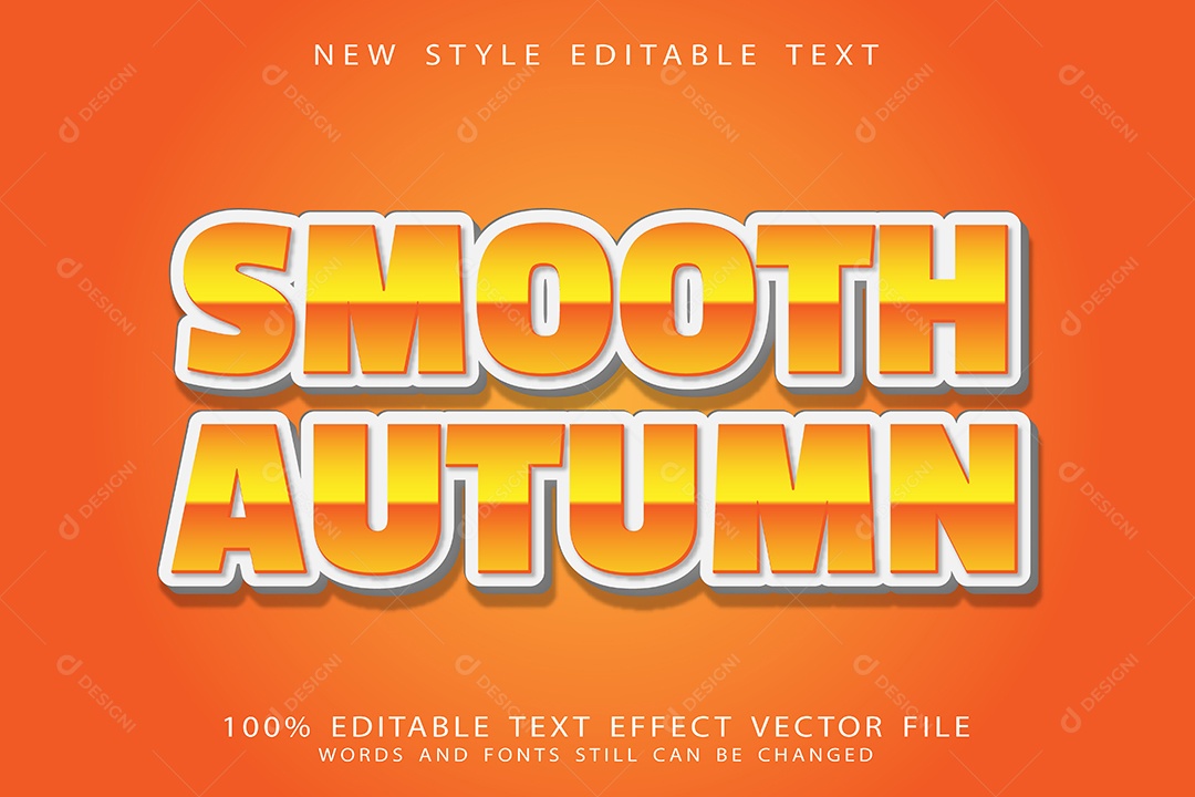 Efeito de Texto Outono Suave Vetor EPS Editável